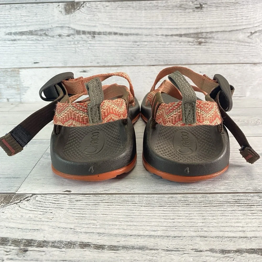 Chaco Sandals Kids 4 Orange Z1 Single Strap‎ Classic Summer Outdoor Hiking Fun